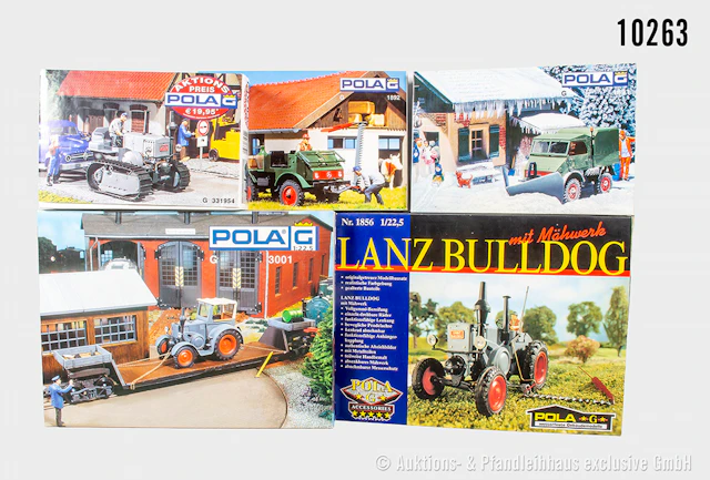 Pola G Bausätze, 1856 Lanz-Bulldog, 3001 Tieflader mit Lanz-Traktor
