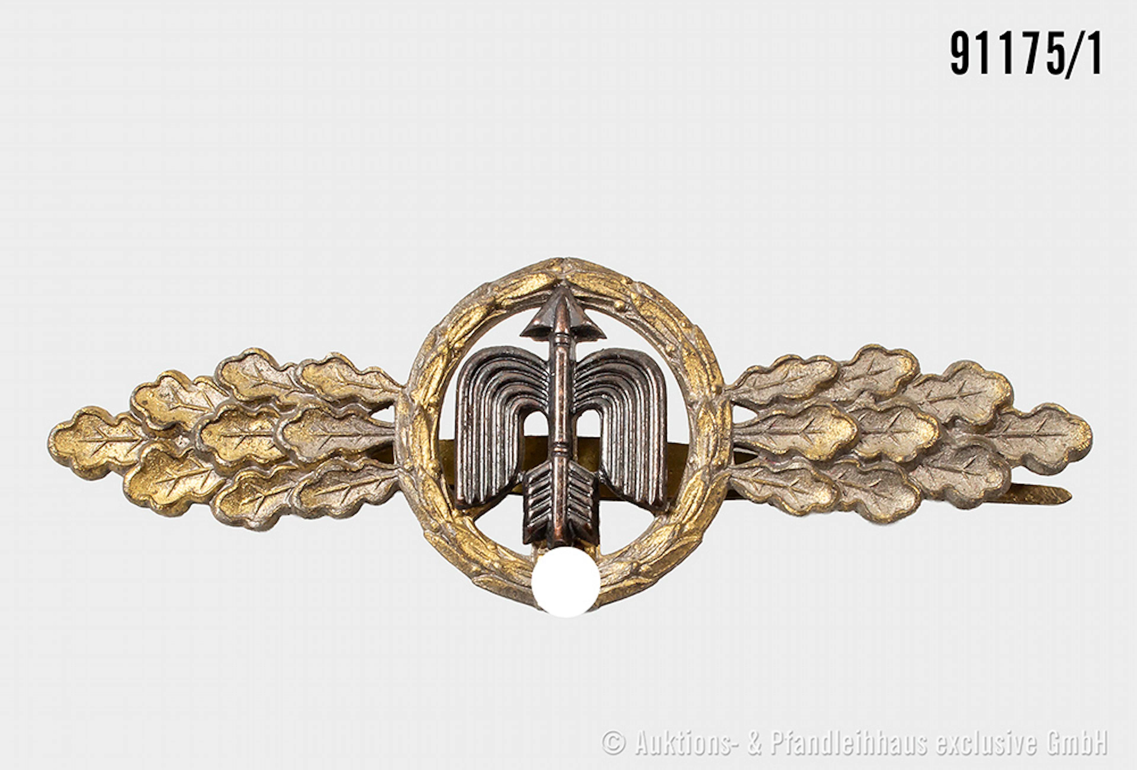 Frontflugspange für Jäger in Gold, Hersteller "G. H. Osang Dresden"