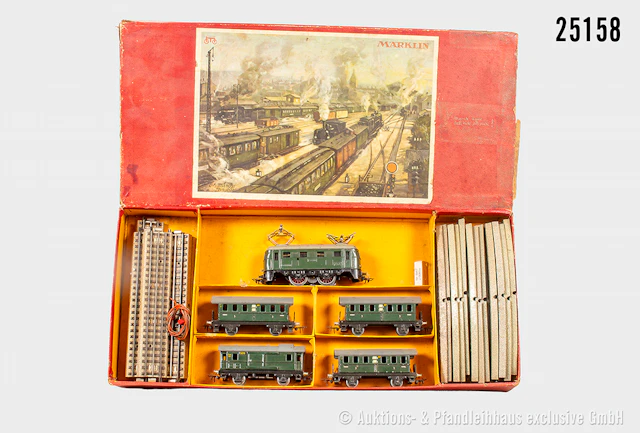 Märklin H0: RS 827/4 Zug-Set, ES 800 E-Lok, 4x Wagen, Gleisoval, Z