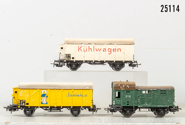 Märklin H0 Güterwagen: 310 Gepäckwagen, 324 + 326 Kühlwagen, Z 2-3