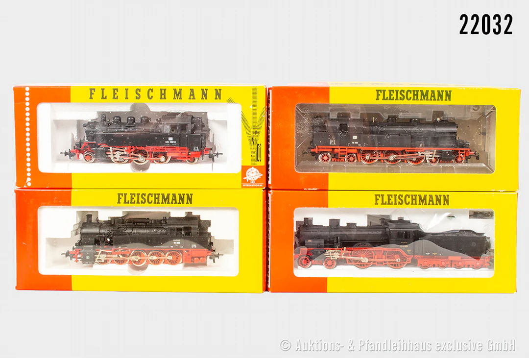 4x Fleischmann H0 Dampfloks, DB/DRG: 4078, BN 78 355 & 4064, BN 064
