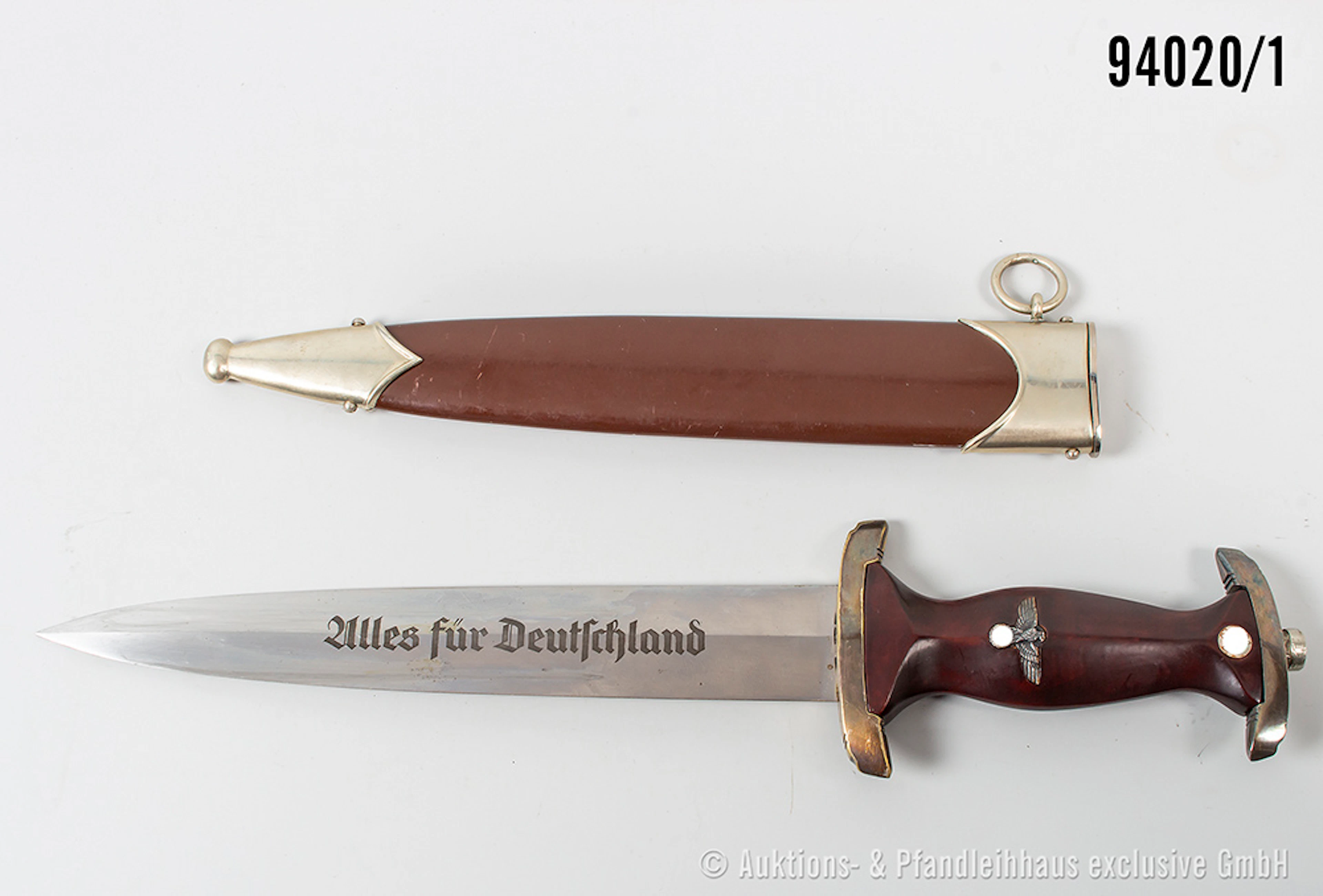 SA-Dienstdolch, Hersteller "E.P.&S Solingen", Klingeninschrift "Alles