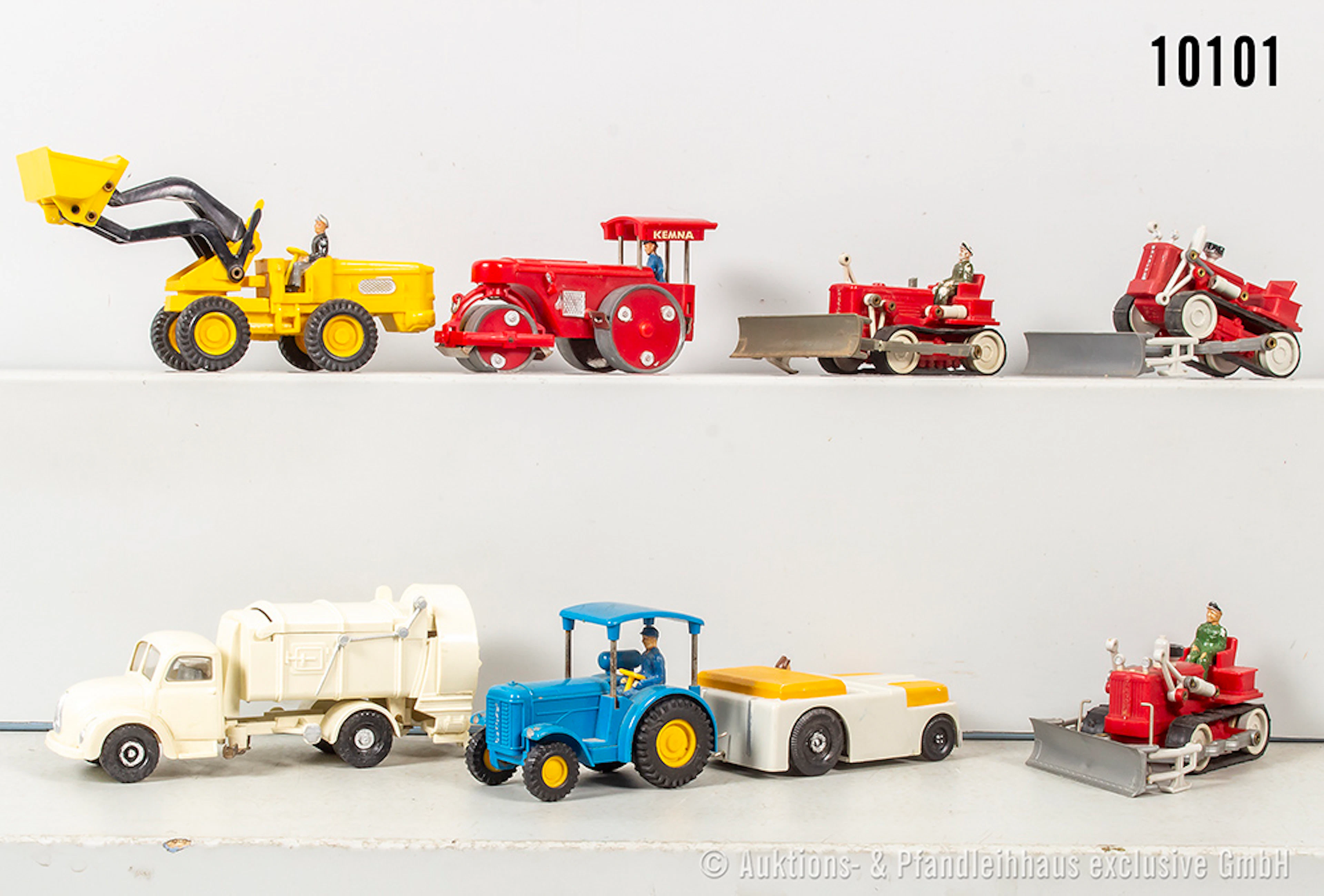 Siku Plastik Modellfahrzeuge, dabei V 126 Magirus Müllwagen, V 162