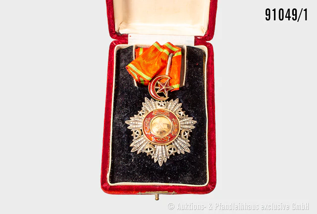 Osmanisches Reich, Medjidie-Orden 3. Kl., Kommandeurkreuz, im Etui