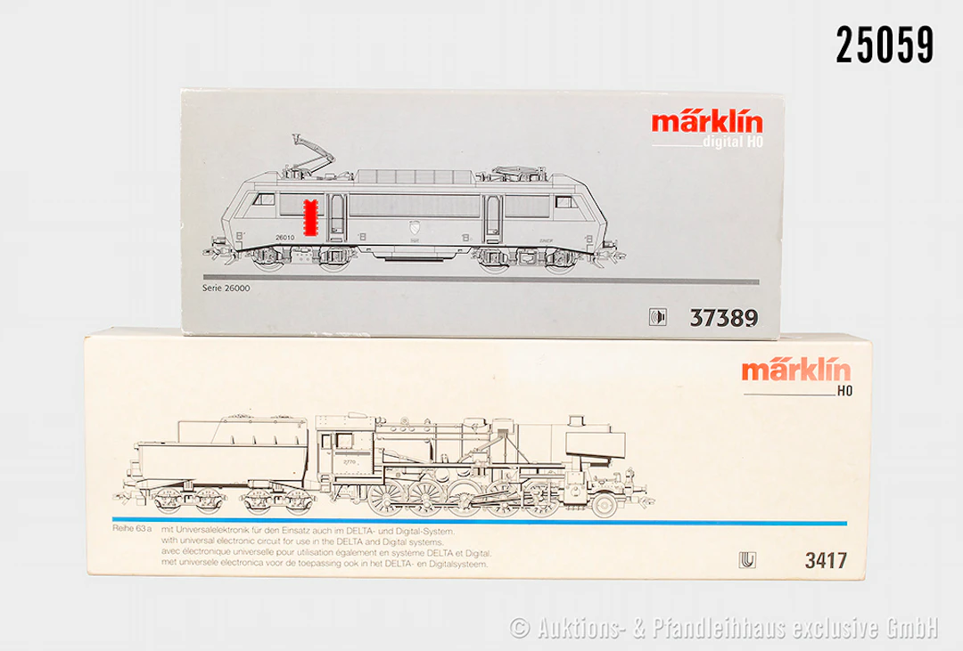 2x Märklin digital H0: 3417 Dampflok, NSB, BN 2770, verharzt & 37389