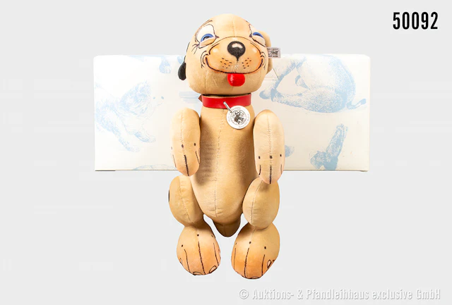Steiff Replika Hund Bonzo, KFS, Nr. 402074, Samt, Z 0, Zertifikat, OVP
