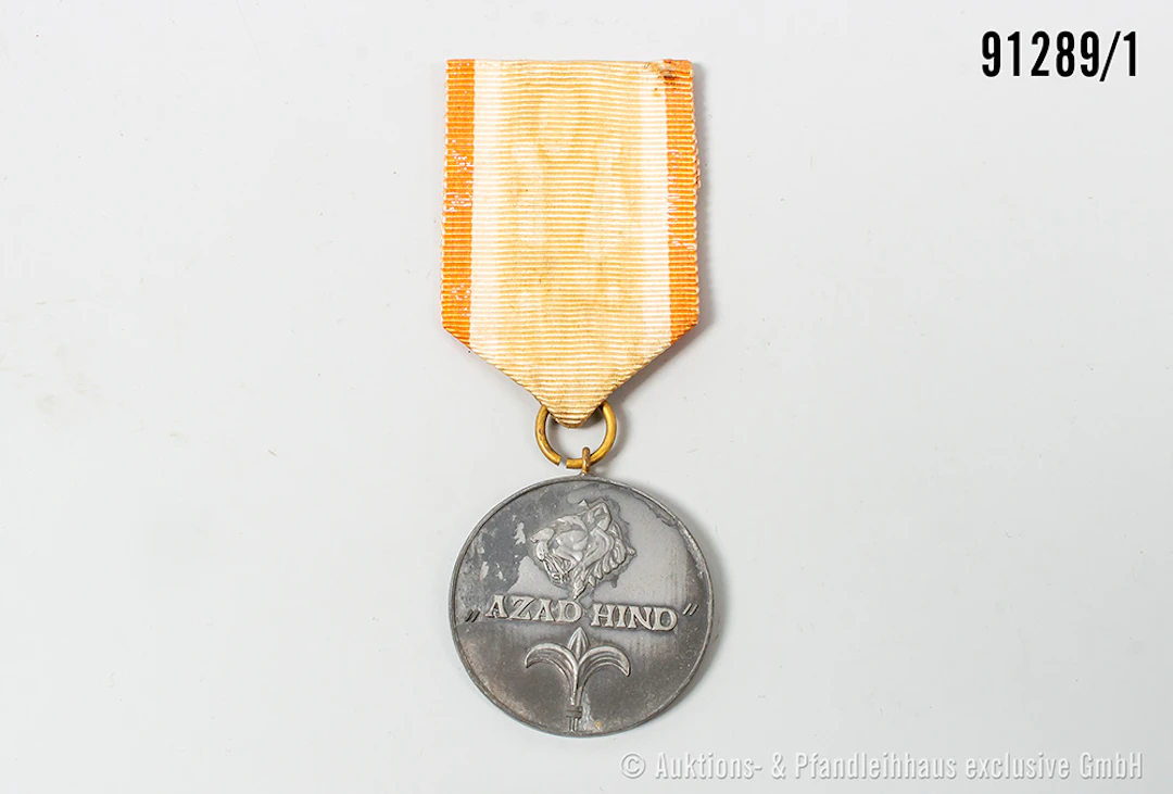 Azad-Hind-Medaille, Zinkausf., guter Zustand mit Altersspuren
