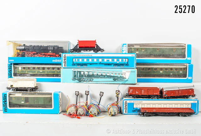 Märklin H0: 3309 Tenderlok, DB, BN 85 007 & 7x Reisezugwagen, 4085