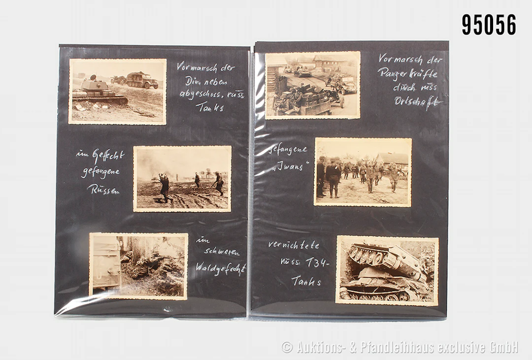 Fotonachlass, lose Fotoalbum-Seiten, mit 53 Fotos, SS-Division "Das