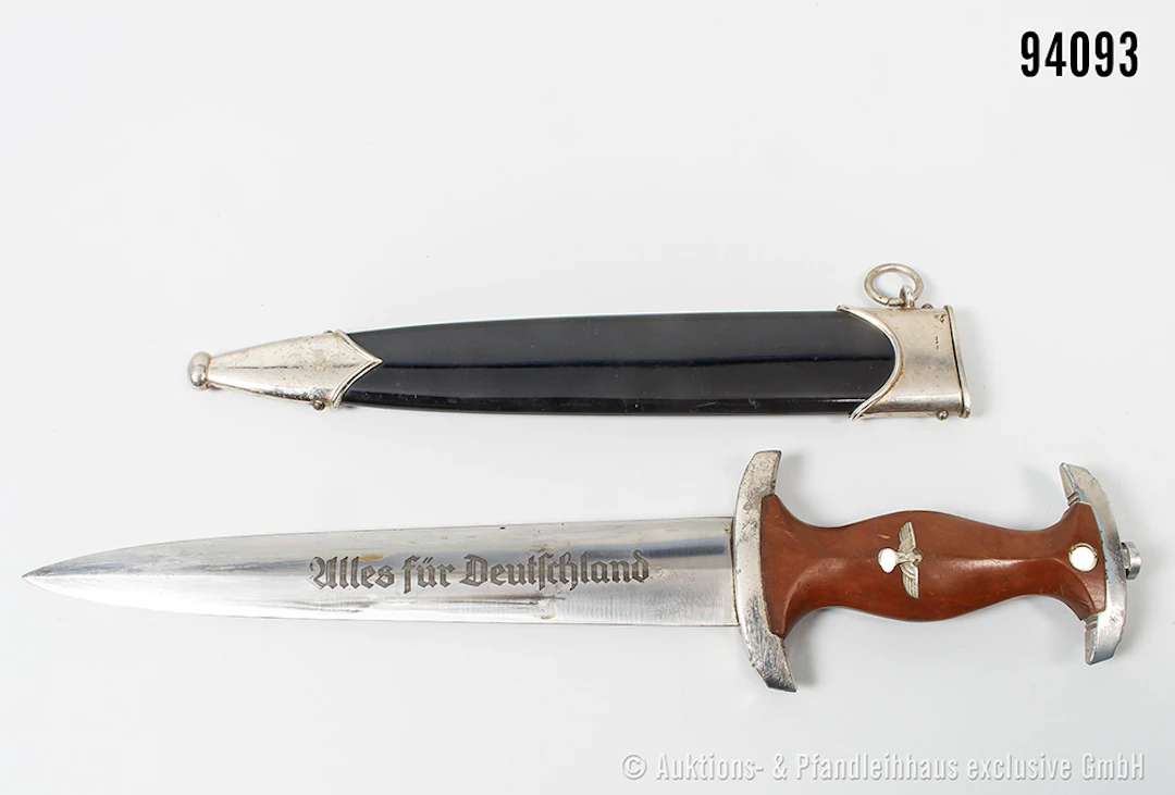 NSKK-Dienstdolch, Hersteller "RZM M 7/13", Klingeninschrift "Alles