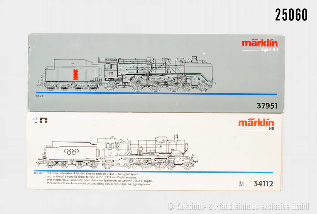 2x Märklin digital H0, Dampflok, DRG: 34112, BN 18 137 "Olympia" &