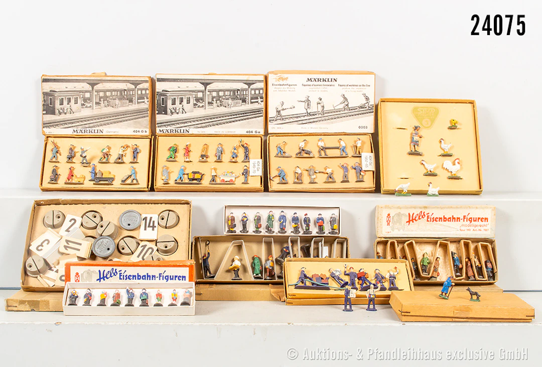 Märklin/Hel's H0: 10x Figurenpackungen, u.a. 404G a, 404G b, 0203