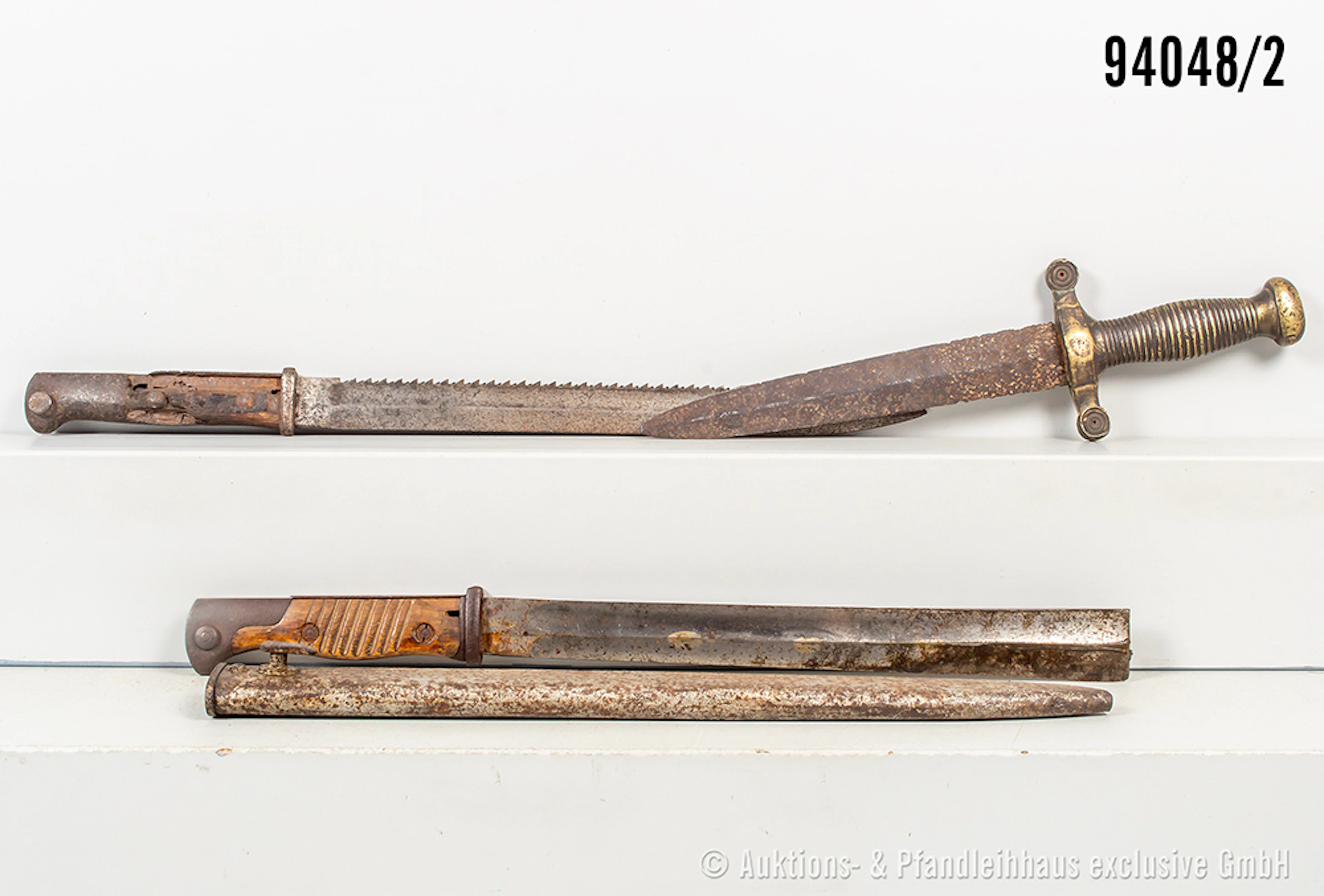 Konv. 9 Seitengewehre/Faschinenmesser, versch. Länder und Epochen
