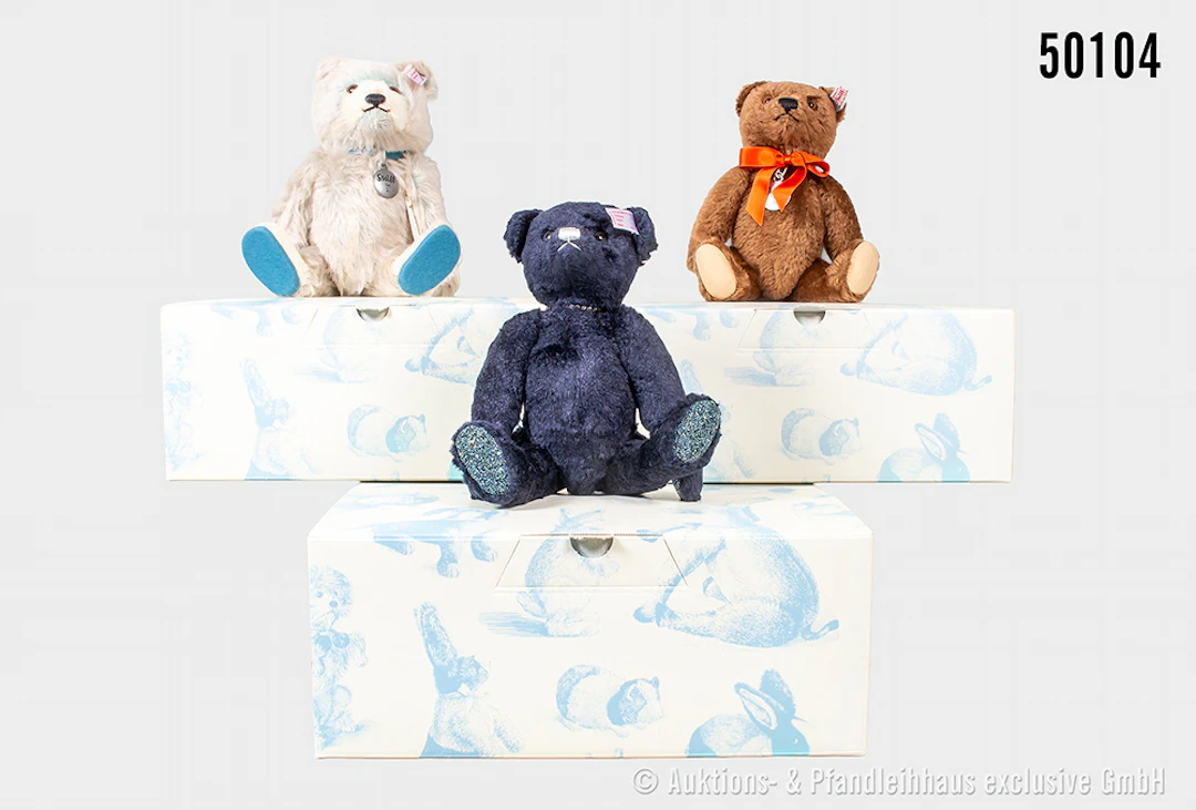 Steiff Replika Teddybären, Mohair/ Seidenplüsch, Saphir Nr. 036934