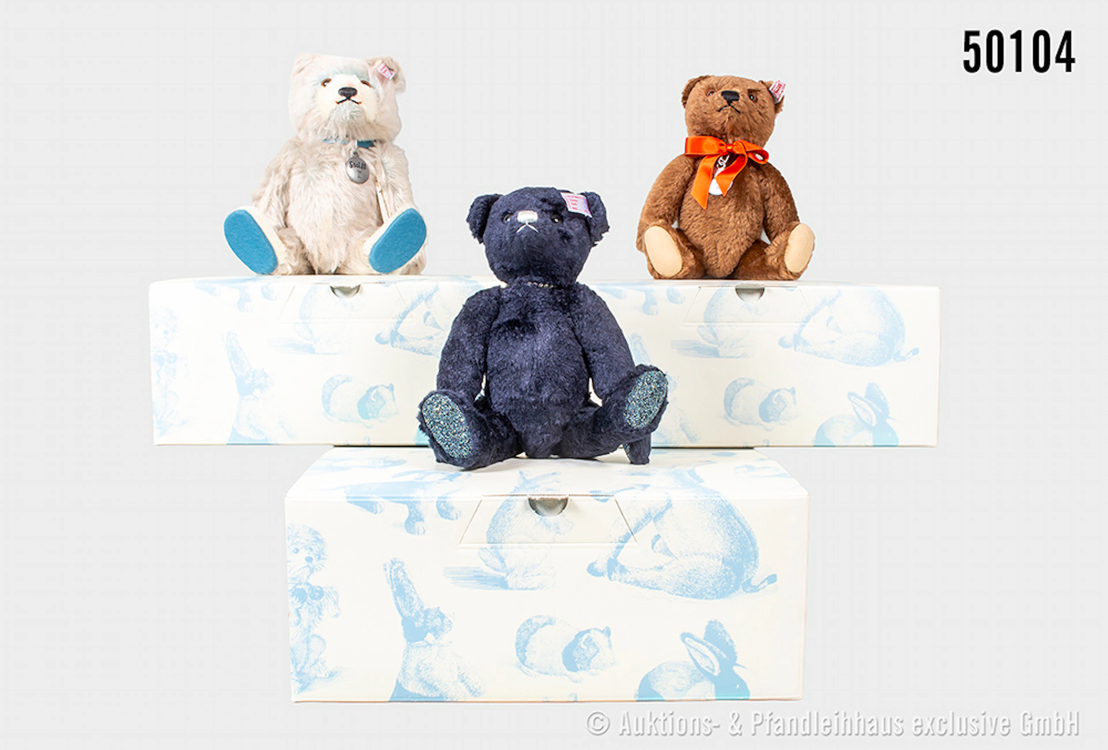 Steiff Replika Teddybären, Mohair/ Seidenplüsch, Saphir Nr. 036934