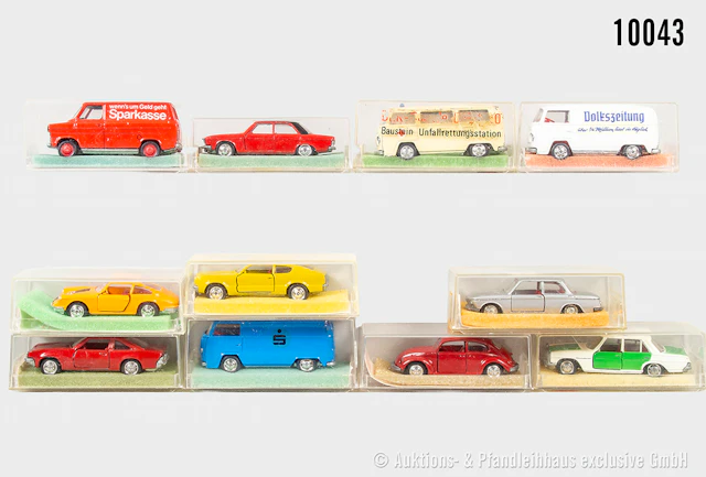 Schuco Modelle, teils Werbeaufdruck, Metall, 1:66, Z 1-2, OVP