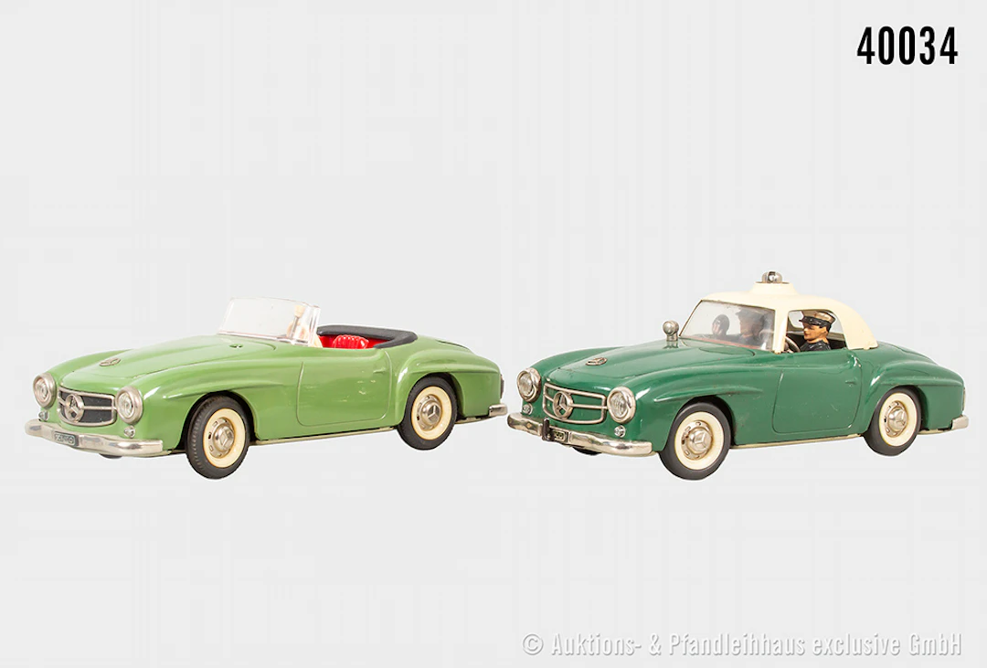 2 Schuco Fahrzeuge, Elektro Razzia Car 5509 und Elektro Phänomenal