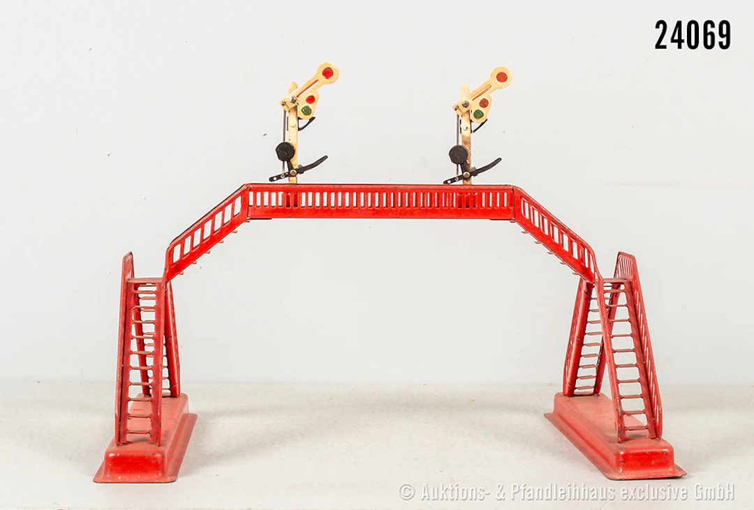 Märklin H0: 444.2 Übergangssteg, 2 Signale, L 20cm x H 10cm, Z 2, OVP