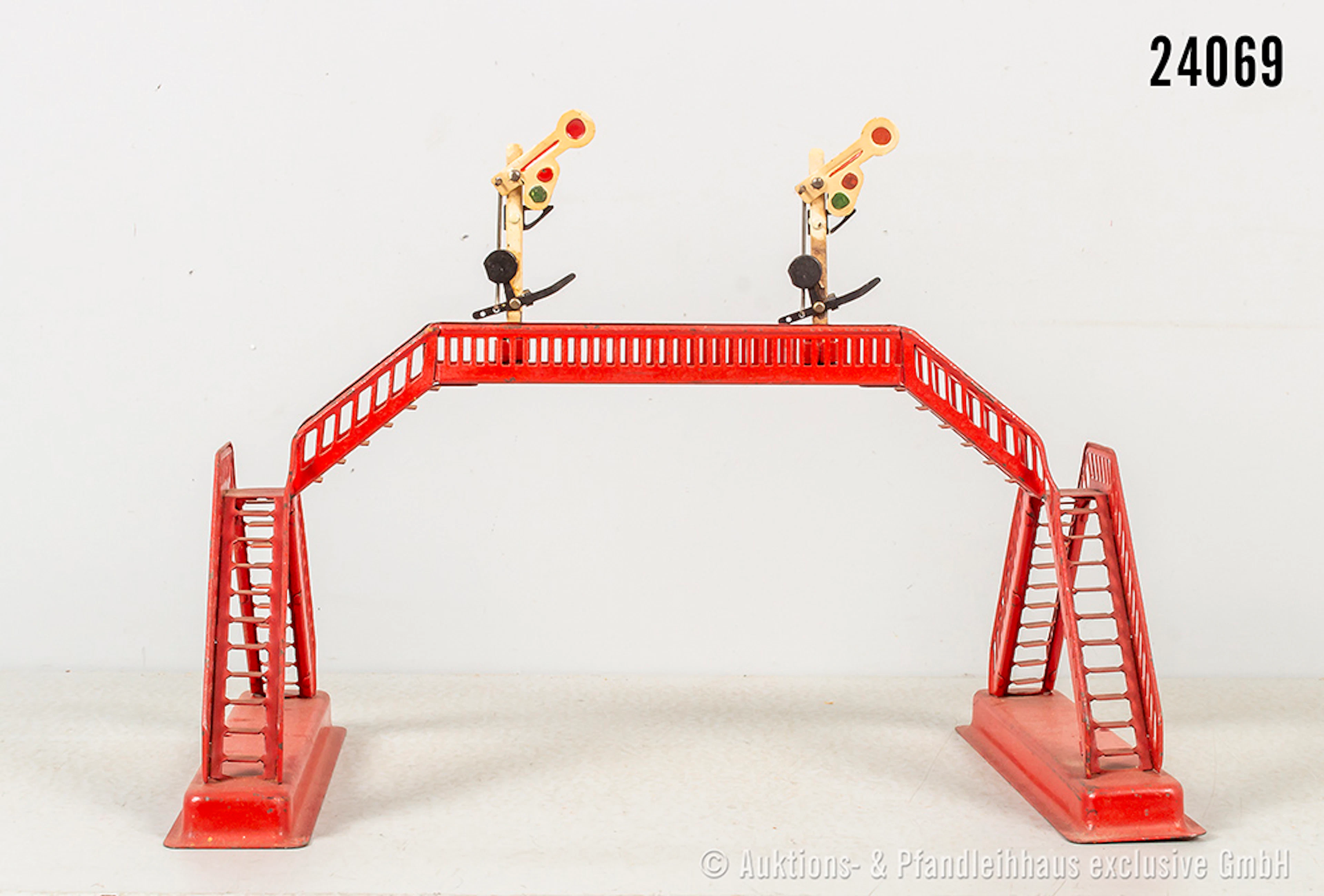 Märklin H0: 444.2 Übergangssteg, 2 Signale, L 20cm x H 10cm, Z 2, OVP