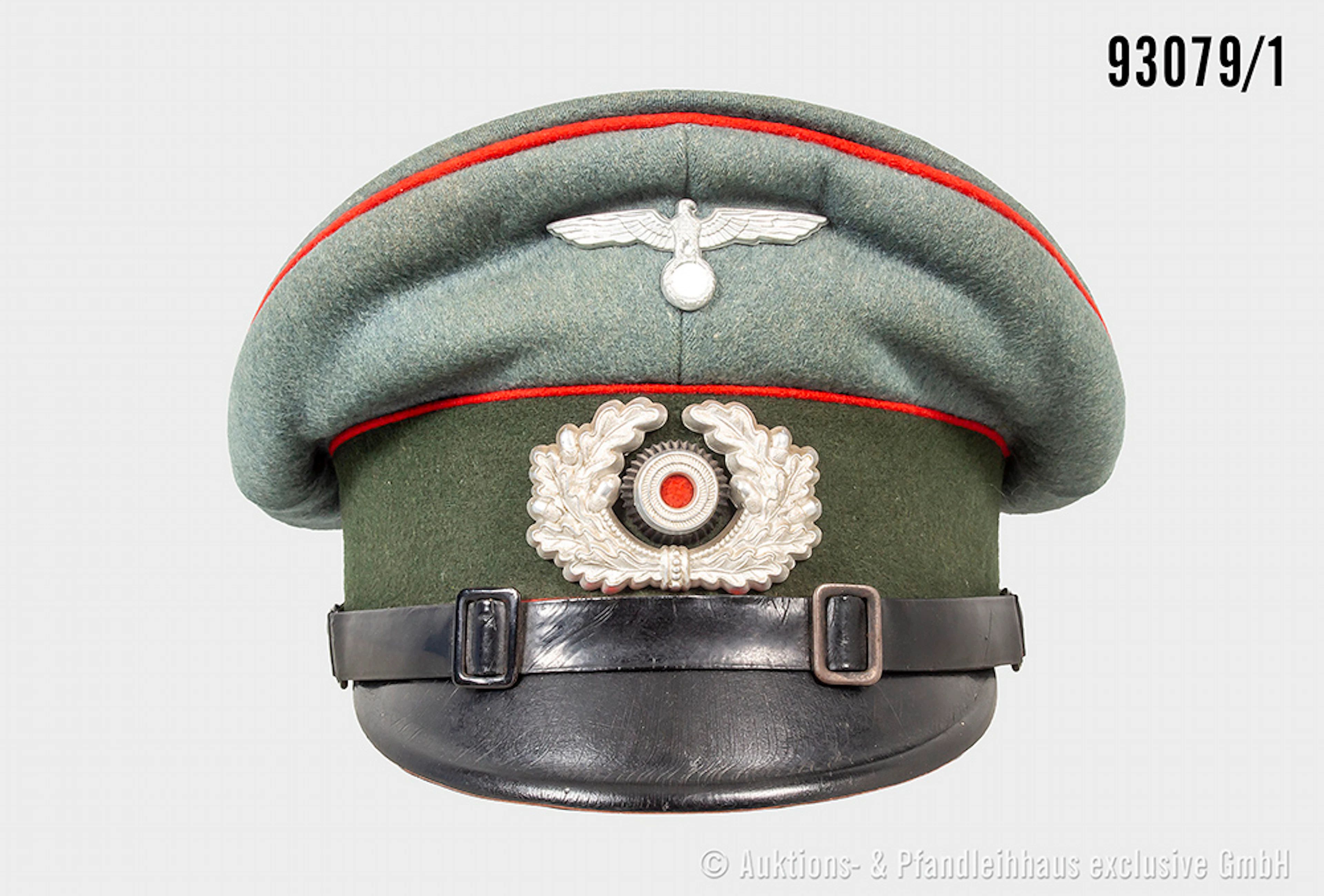 Schirmmütze für Mannschaften der Artillerie, komplett mit Effekten