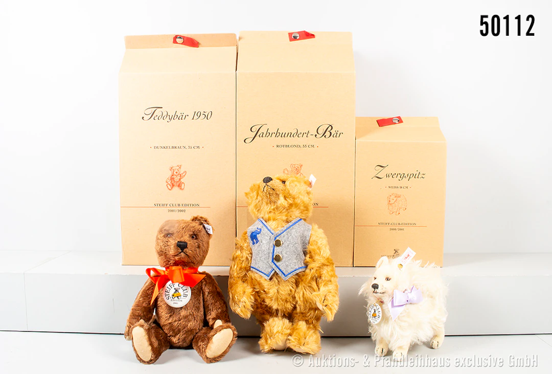 Steiff Replika Tiere, Mohair, KF, Teddy 1950 Nr. 420245, Jahrhundert-Bär