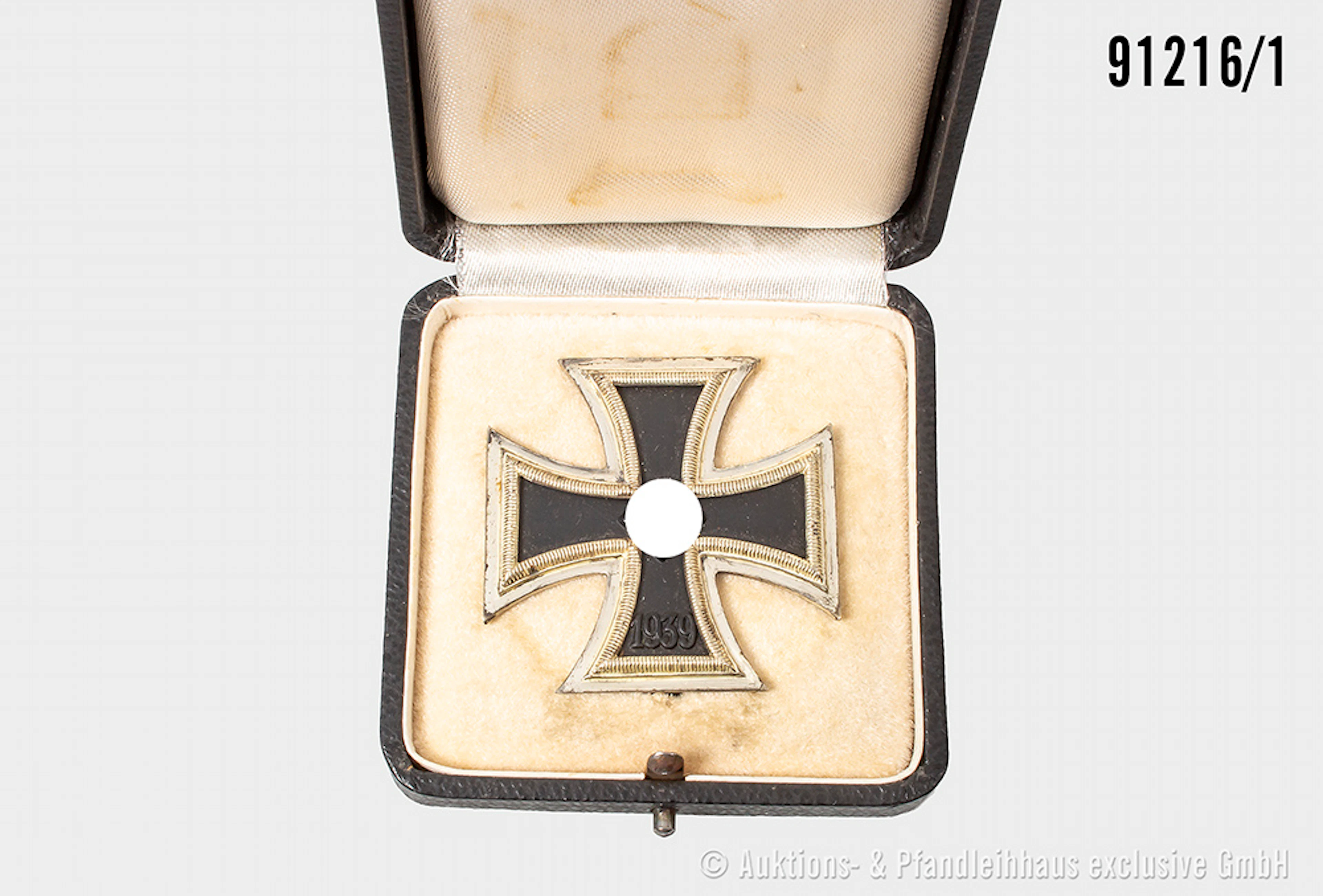 EK 1 1939, Hersteller "L/56" auf der Nadel, im LDO-Etui, guter Zustand