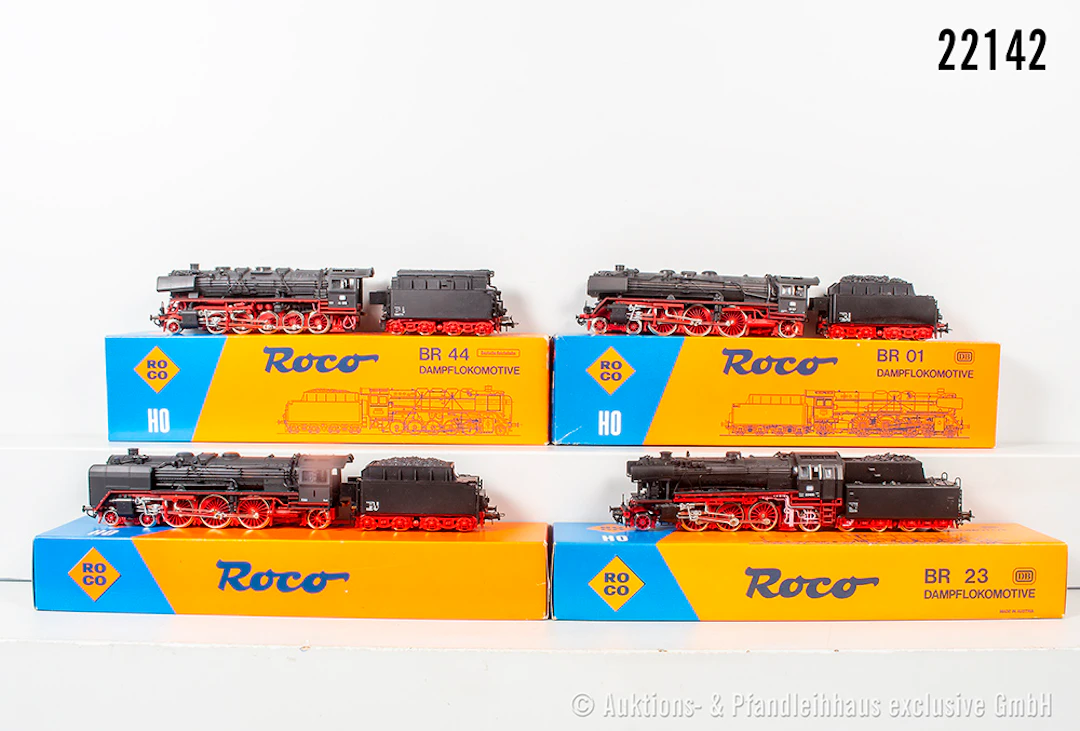 4x Roco H0 Dampflok, DB: 04119A, BN 01 112 & 04119B, BN 01 147 & 04120A