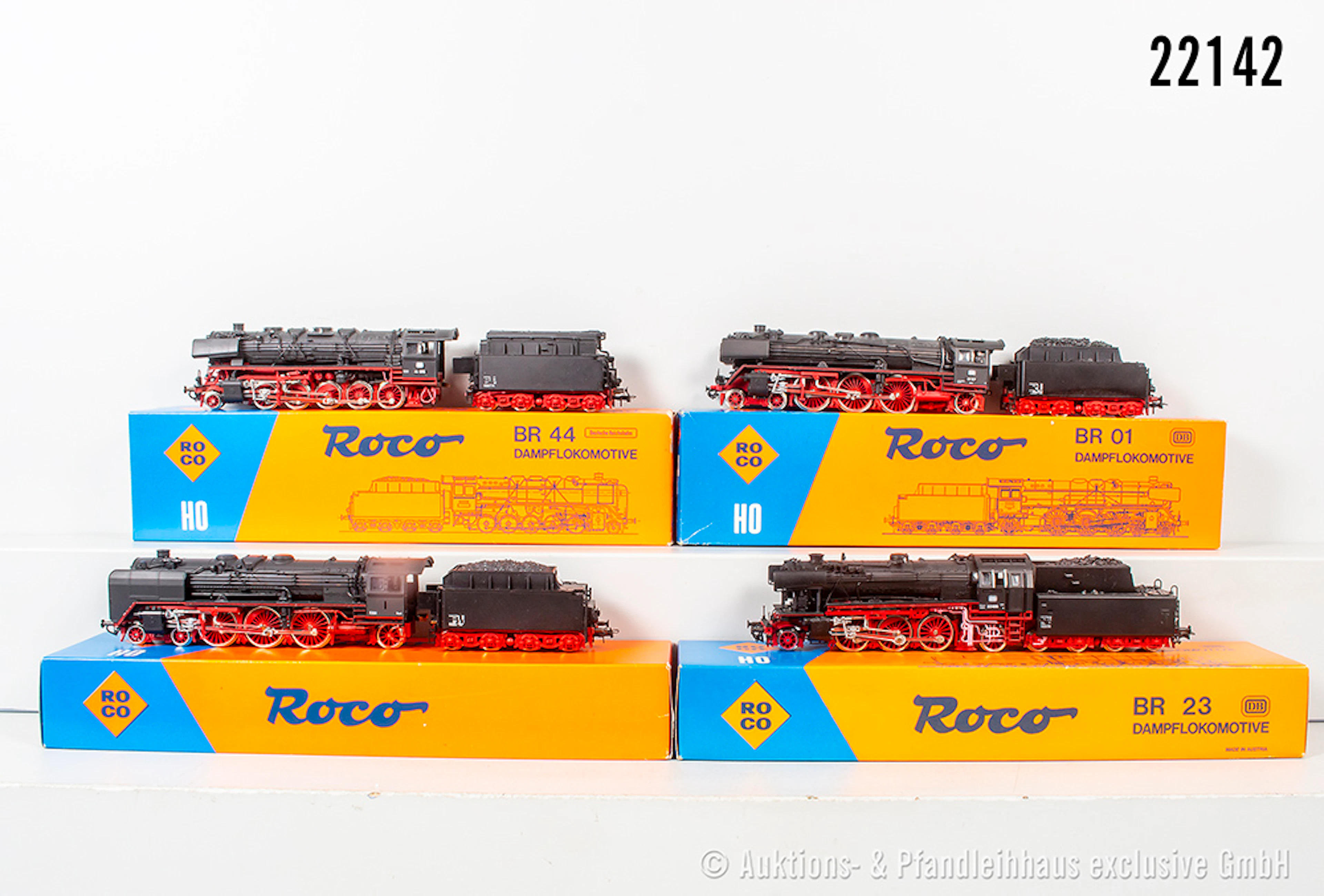 4x Roco H0 Dampflok, DB: 04119A, BN 01 112 & 04119B, BN 01 147 & 04120A