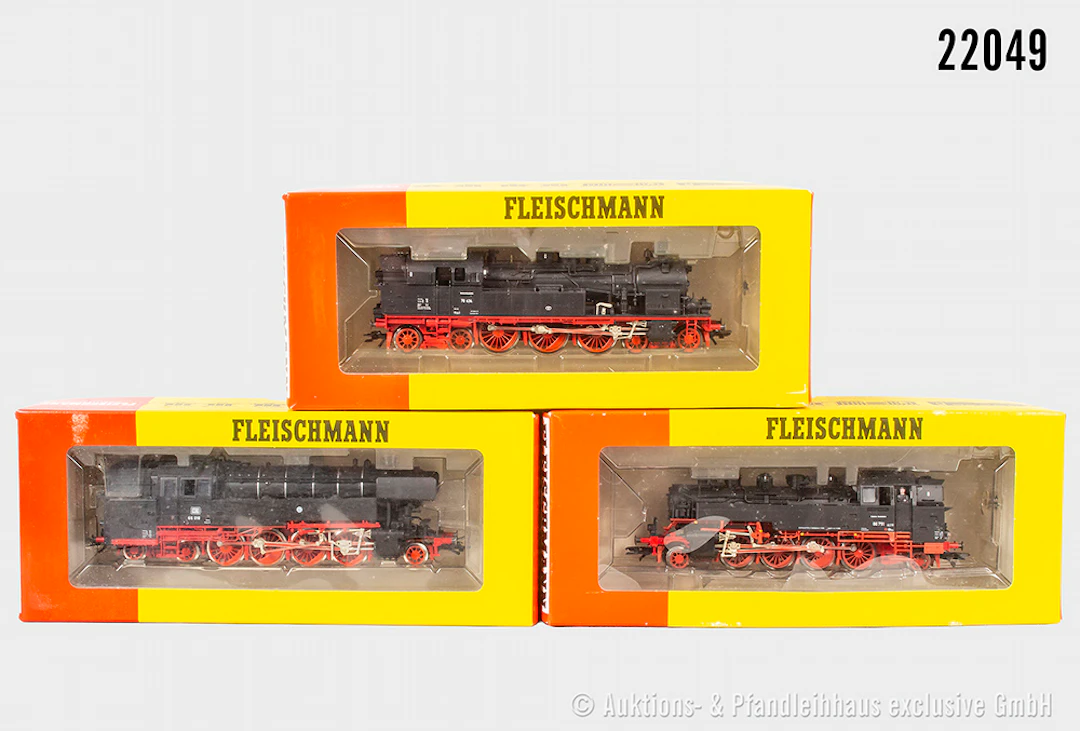 3x Fleischmann H0 Dampflok, DB: 4077, BN 78 434 & 4065, BN 65 018