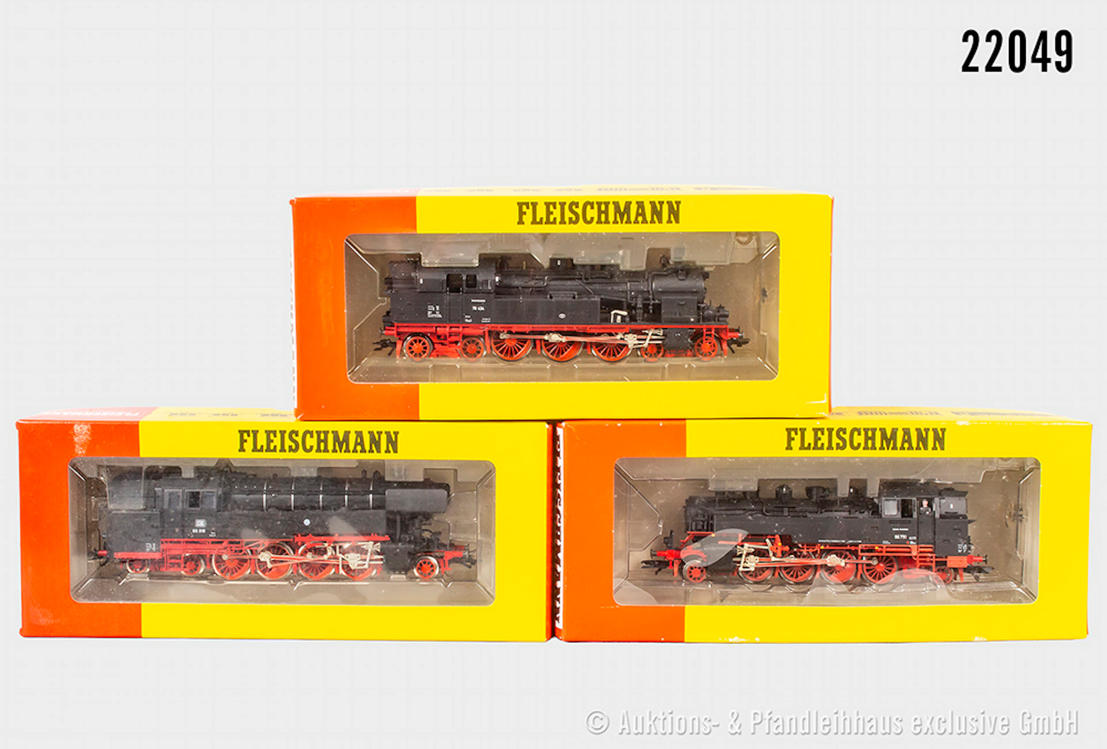 3x Fleischmann H0 Dampflok, DB: 4077, BN 78 434 & 4065, BN 65 018