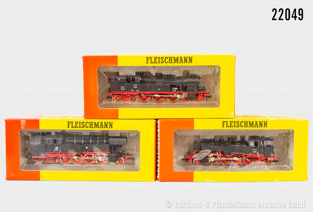 3x Fleischmann H0 Dampflok, DB: 4077, BN 78 434 & 4065, BN 65 018