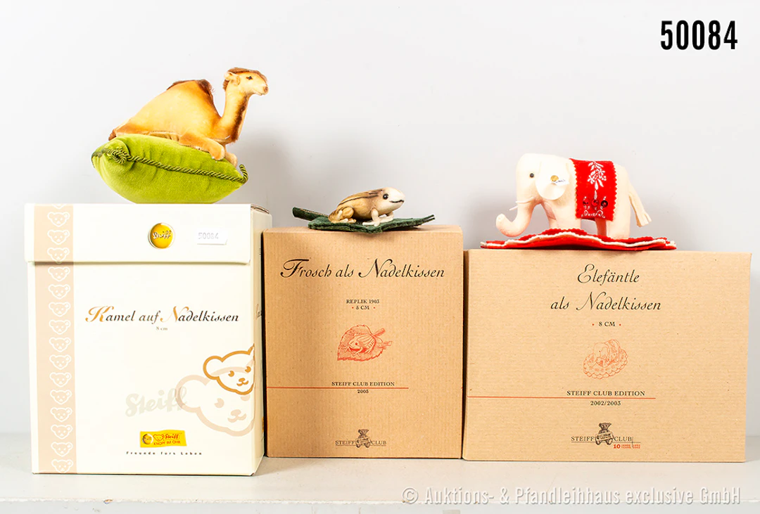 Steiff Replika Nadelkissen, Samt, Elefäntle, KF Nr. 420313, Frosch