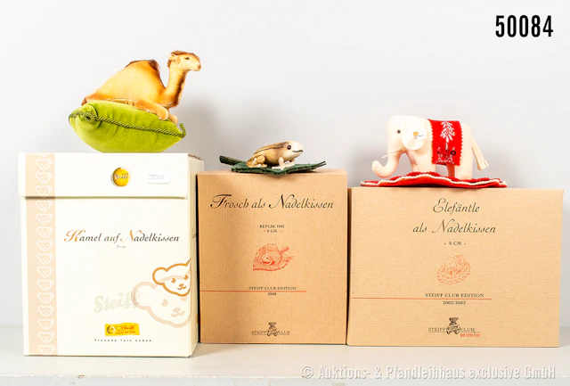 Steiff Replika Nadelkissen, Samt, Elefäntle, KF Nr. 420313, Frosch
