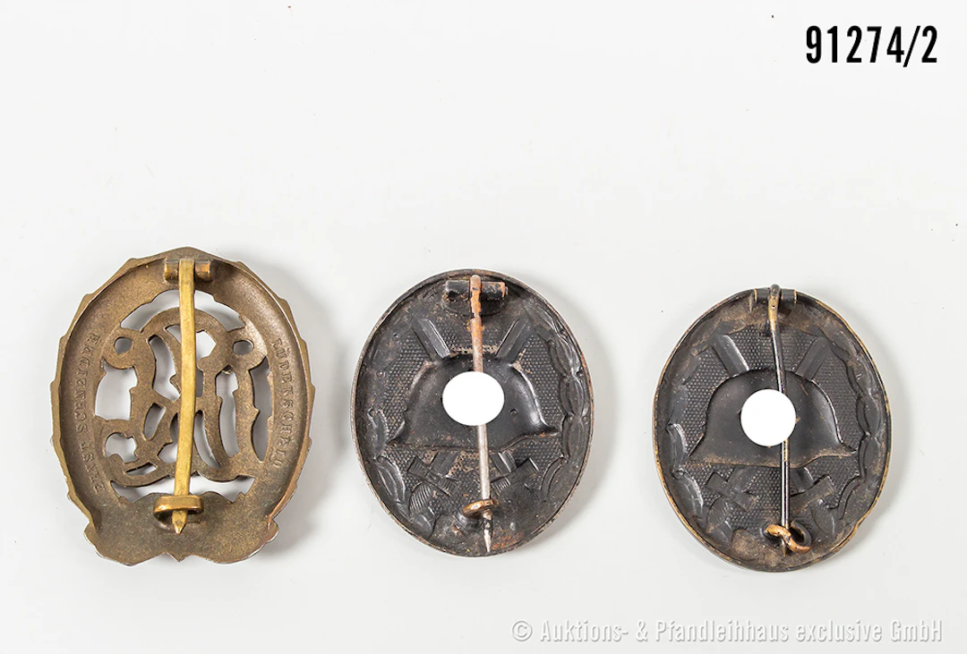 Konv. EK 2 1939, Ostmedaille, KVK 2. Klasse mit Schwertern, 2 VWA
