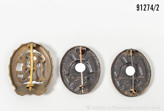 Konv. EK 2 1939, Ostmedaille, KVK 2. Klasse mit Schwertern, 2 VWA