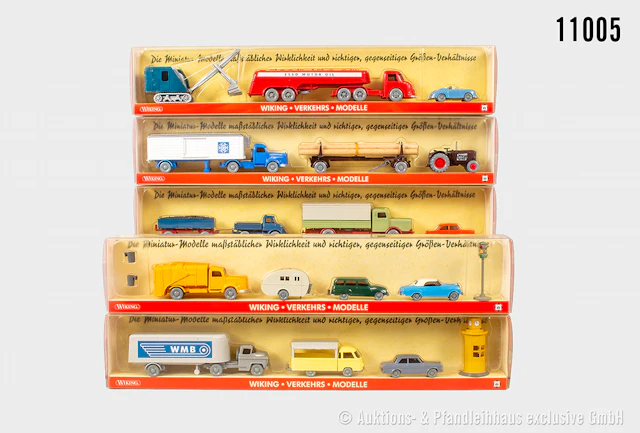 5 Wiking H0 Setpackungen Verkehrsmodelle, Ausgabe Nr. 10, 11, 15