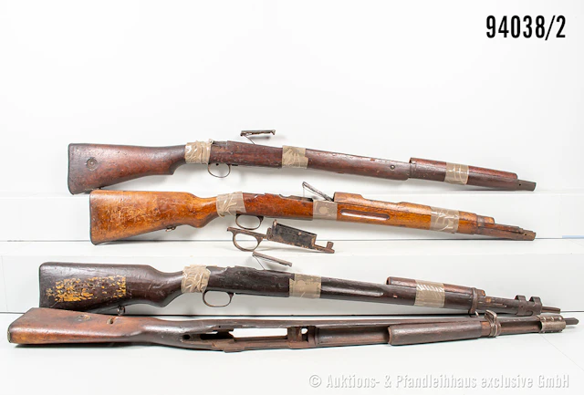 Konv. 8 Holzschäfte für Karabiner, u.a. 1 x für K 98/K, L bis ca.