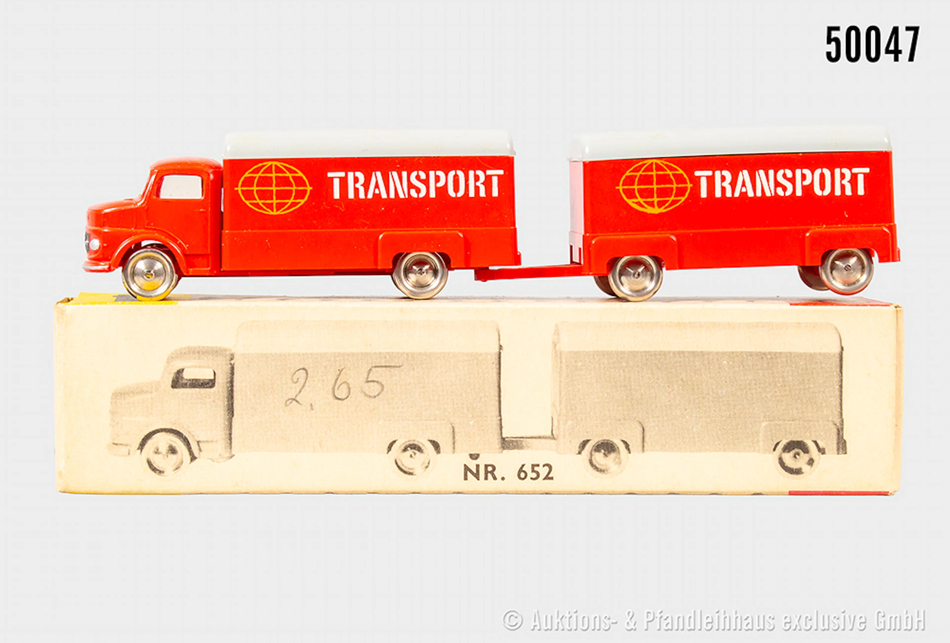 Lego System H0 Modellfahrzeug 652 Mercedes Koffergespann mit Anhänger