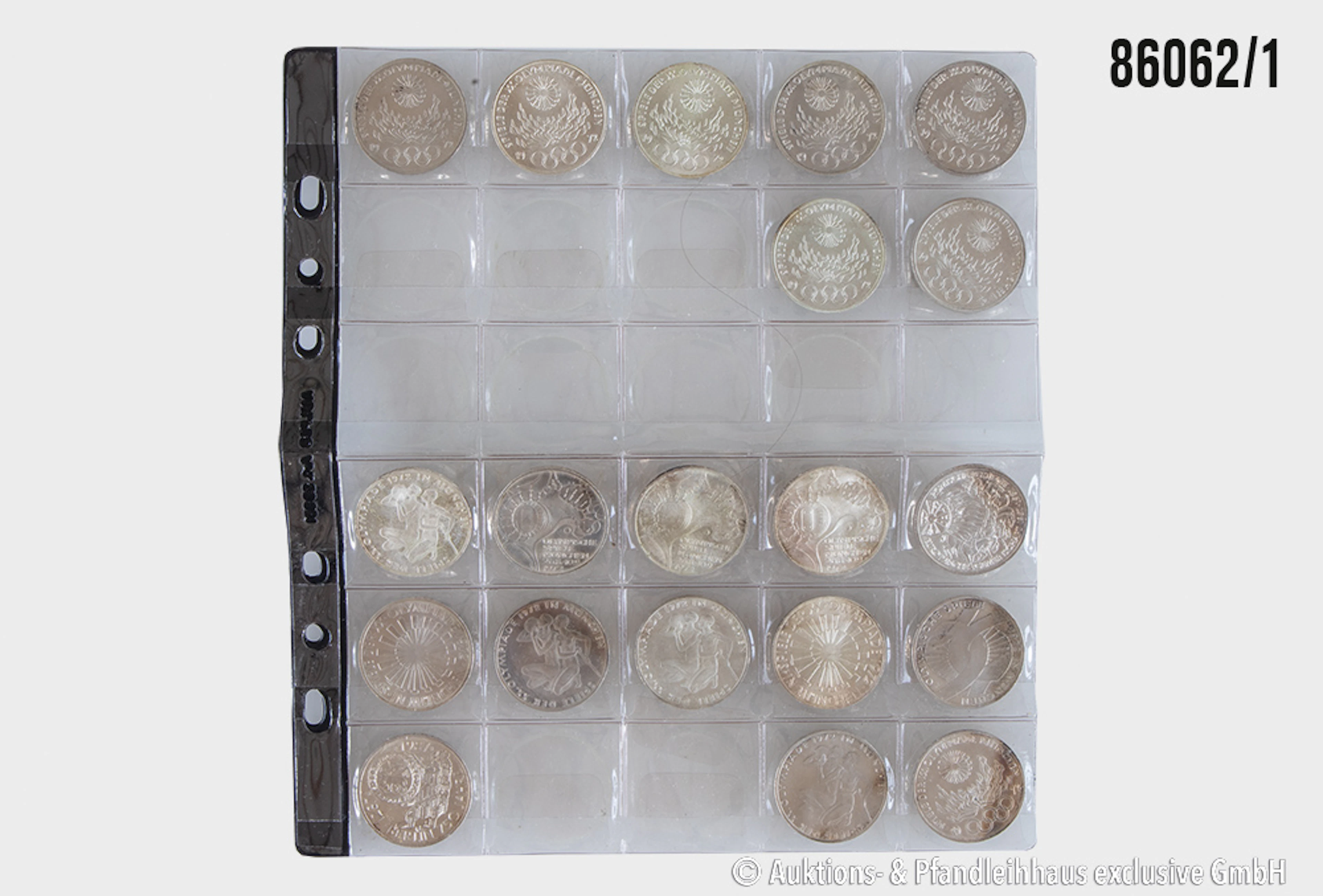 BRD Konvolut 20x 10 DM, 18x Olympiade München 1972 + 2 Gedenkmünzen