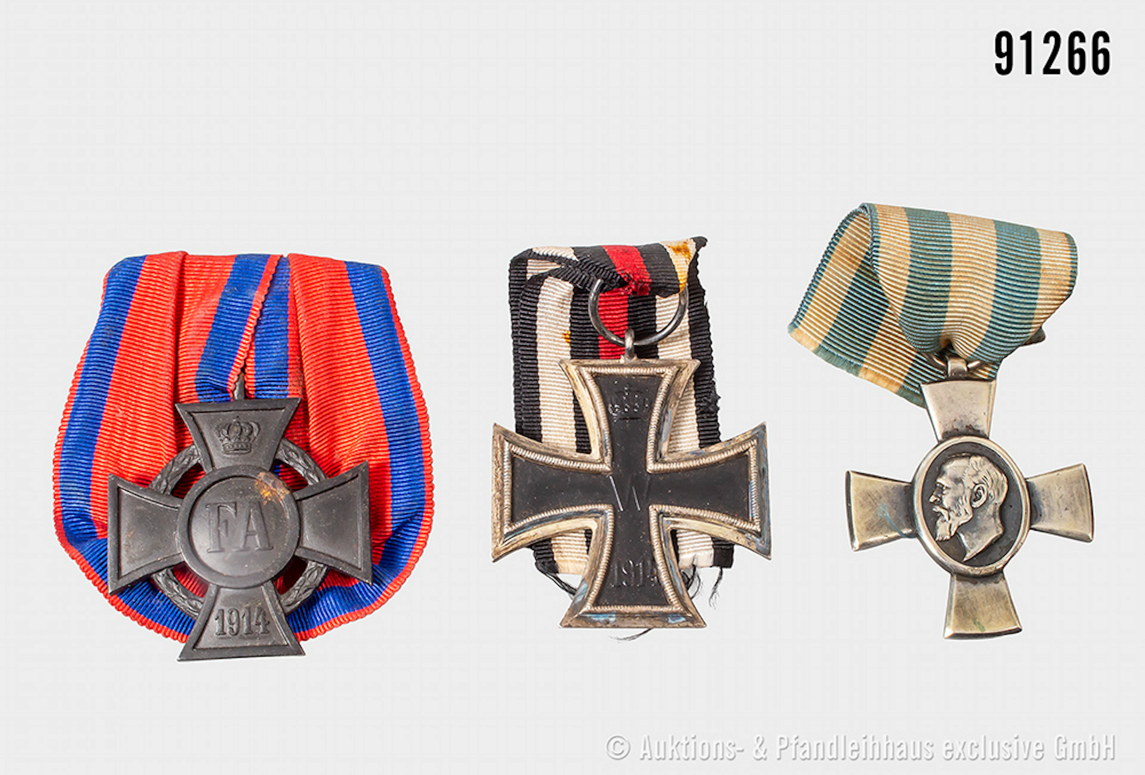 Konv. EK 2 1914, Oldenburg Friedrich August Kreuz 2. Klasse am Nichtkämpferband
