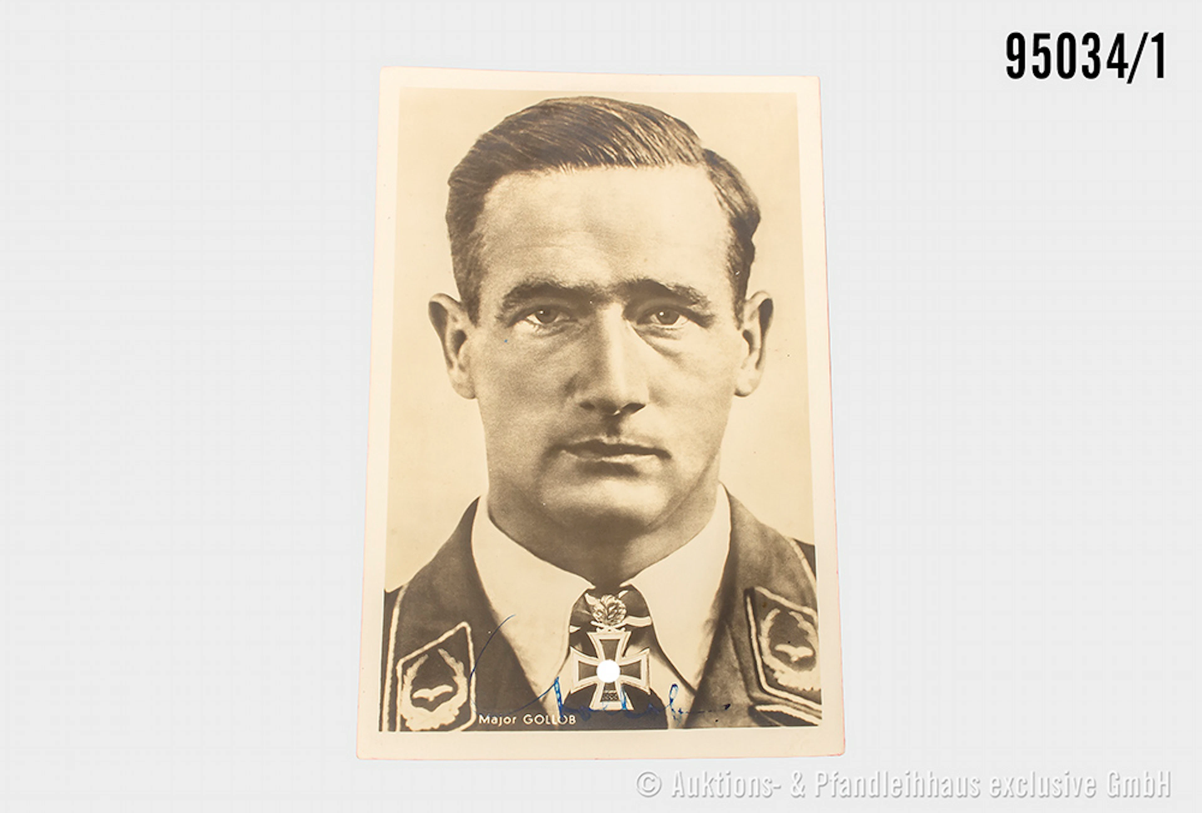Hoffmann Ritterkreuzträger-Postkarte, Schwerterträger Major Gordon