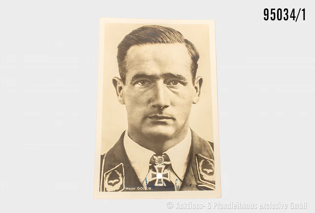 Hoffmann Ritterkreuzträger-Postkarte, Schwerterträger Major Gordon