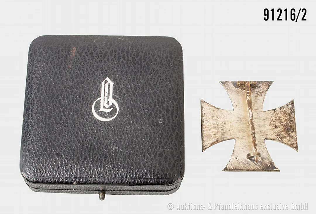 EK 1 1939, Hersteller "L/56" auf der Nadel, im LDO-Etui, guter Zustand