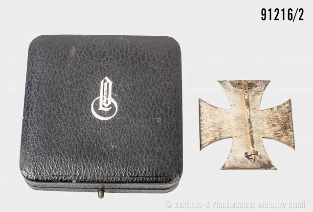 EK 1 1939, Hersteller "L/56" auf der Nadel, im LDO-Etui, guter Zustand