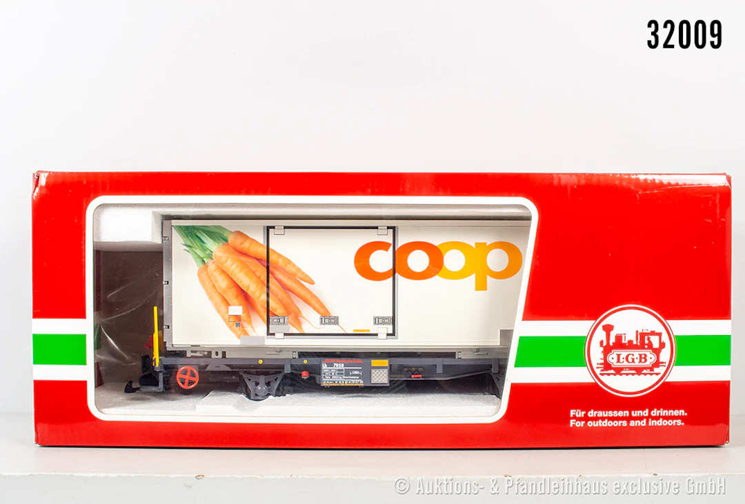 LGB Spur 2m: 45898-02 Containerwagen, RhB, ?Coop mit Möhren?, Z 1-2, OVP