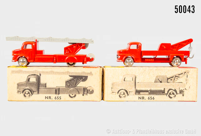 Lego System H0 Modellfahrzeuge, Mercedes-Benz, 655 Feuerwehr Leiterwagen
