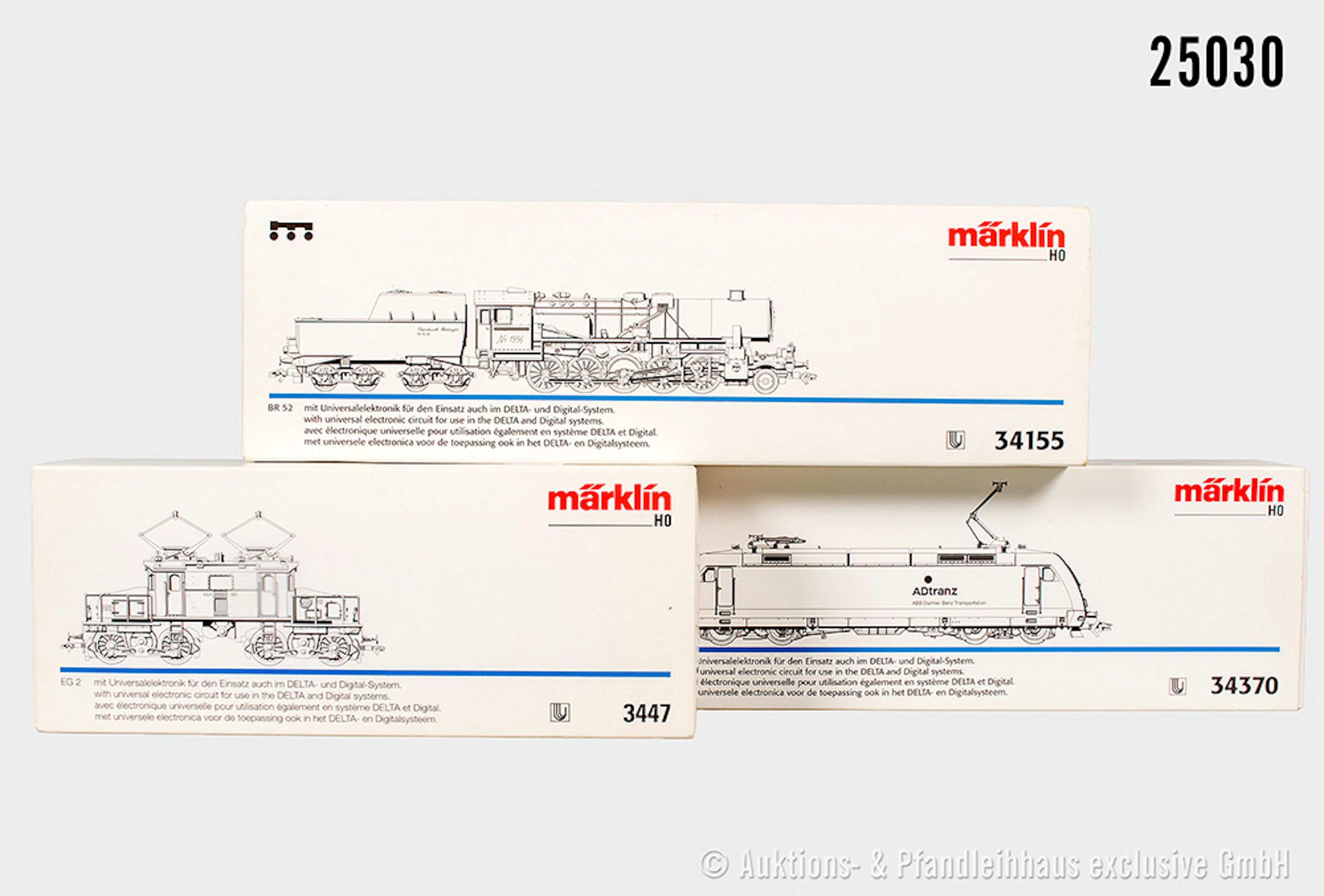 Märklin digital H0: 34370 E-Lok, ADtranz, BR 101 & 34551 Dampflok