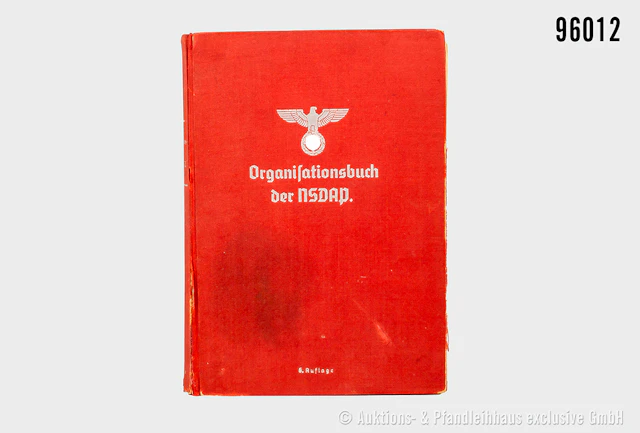 Organisationsbuch der NSDAP, 6. Auflage 1940, guter Zustand, teilw.