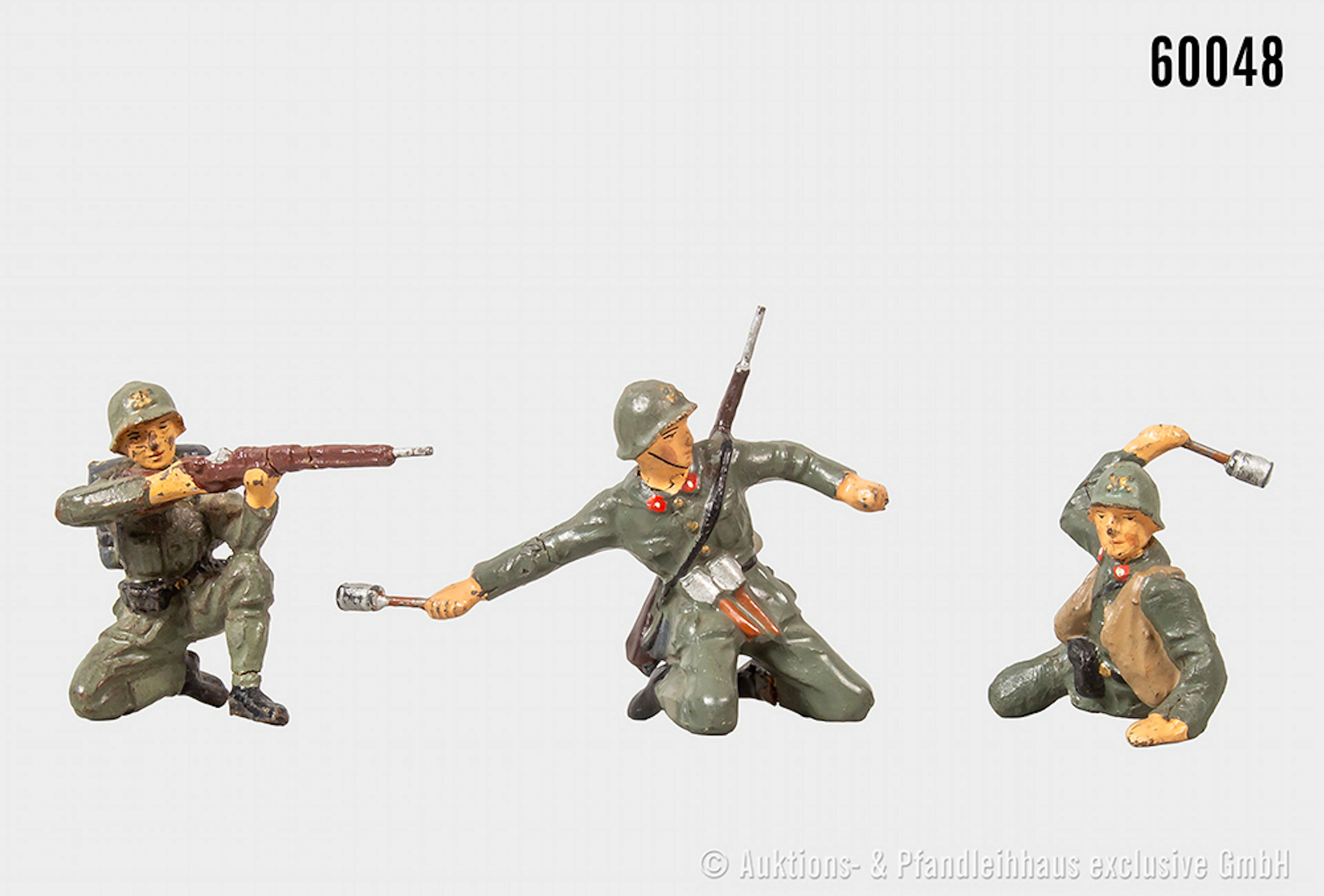 Lineol italienische Figuren, Masse, 7 cm, 1 Altersriss sonst Z 1