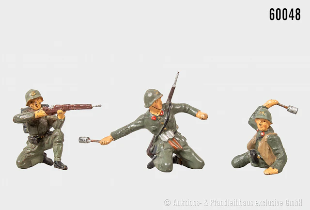 Lineol italienische Figuren, Masse, 7 cm, 1 Altersriss sonst Z 1